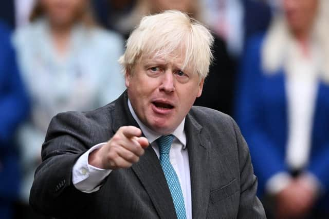 Boris Johnson delivers a farewell address before his official resignation at Downing Street on September 6