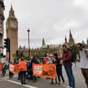 Just Stop Oil of protesters occupying roads around Westminster in central London