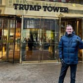 Luke Marsden outside Trump Tower in New York City