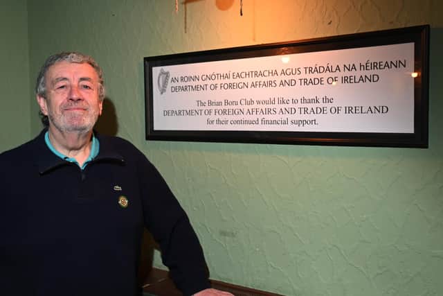 Danny Mann, president of the Brian Boru club in Ashton-in-Makerfield, pictured March 2023