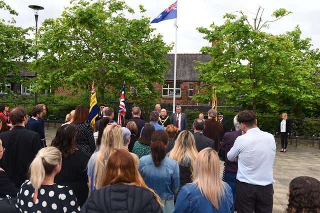 The ceremony marked 40 years since the end of the war