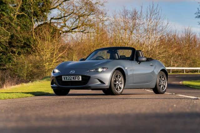 The Mazda MX-5 looks stunning with the roof down.