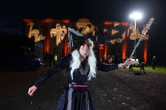 A witch outside Haigh Hall at last year's Fright Night 10k