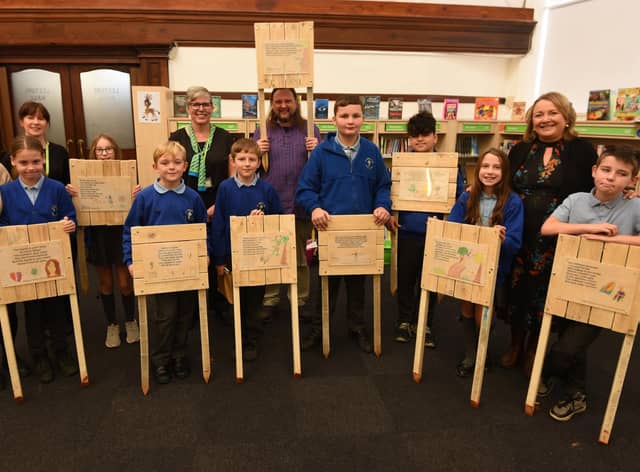 Local author and poet Ray Douglas has been working with Year Six pupils from St Thomas's CE primary school, Ashton-in-Makerfield, with a poetry and art project, funded my Ashton Circle Charity Project, with the work being unveilled at Ashton Library and in summer the work will be in display at Jubilee Park, Ashton-in-Makerfield.