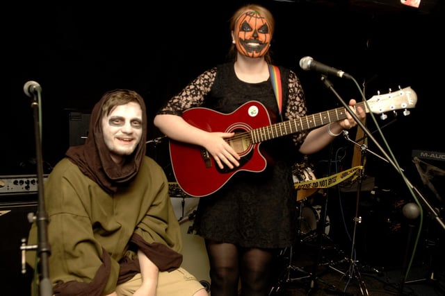 Friends and family of Max Starkie organised a Halloween-themed fun night at The Boulevard to raise money to fund autism treatment in America for Max. Pictured are band Rescue the Eskimo: Ben Matthews and Lizzie Brankin