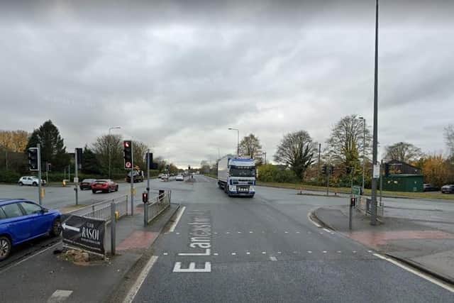 The crash happened on the A580 East Lancashire Road, at the junction with Higher Green Lane