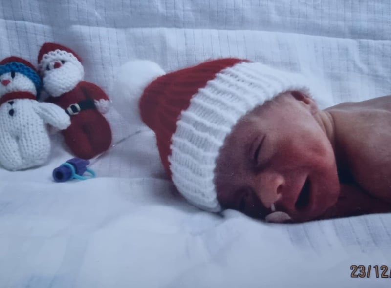 Adele Lasczyk sent a photo of baby Phoenix born nine weeks early.