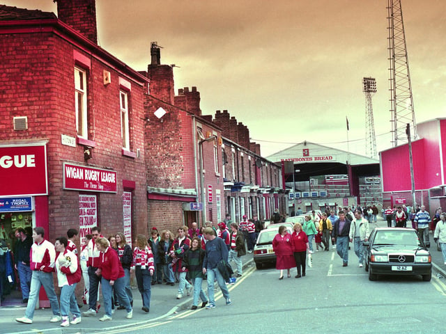 Fans leaving Central Park along Hilton Street after Graeme West's testimonial match against New Zealand on Sunday 8th of August 1993.