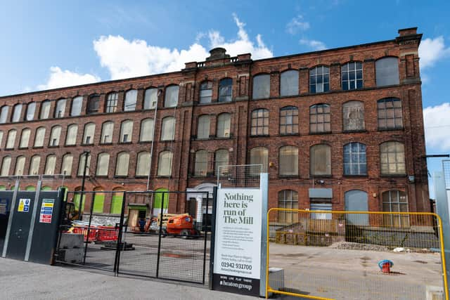 Just across the canal from the Wigan Pier buildings are Eckersley Mills where renovation work on one of the buildings is moving at a pace