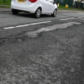 Church Lane, Shevington, outside St Bernadette's Primary School has more than its share of craters at the moment
