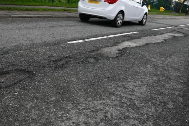 Church Lane, Shevington, outside St Bernadette's Primary School has more than its share of craters at the moment