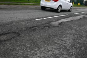 Church Lane, Shevington, outside St Bernadette's Primary School has more than its share of craters at the moment