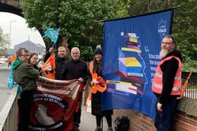 Members of the National Education Union outside Deanery High School