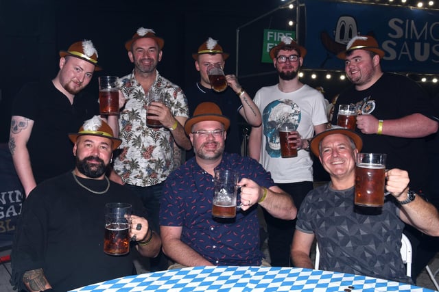 Enjoying the atmosphere at Oktoberfest at the Winter Gardens on Saturday