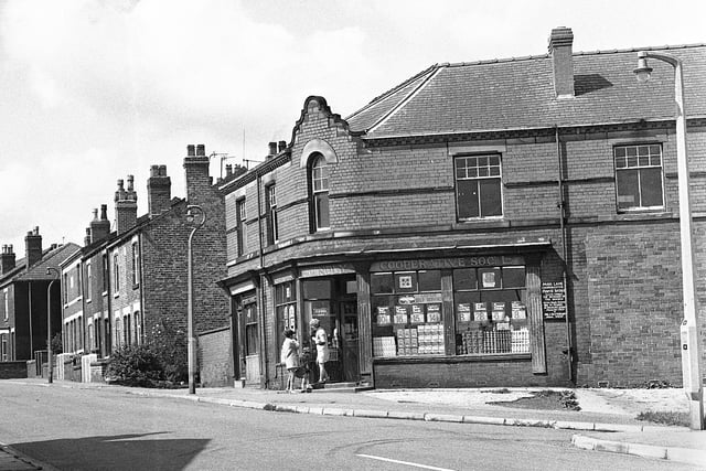 The Co-operative store on Rectory Road, Downall Green, in July 1972.