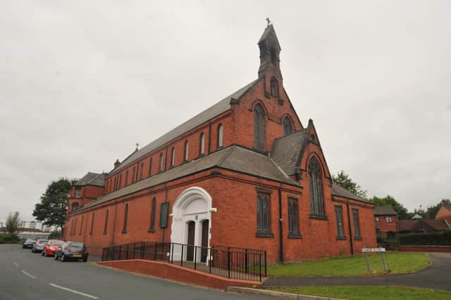 Exterior of the Catholic Church of St Patrick,  (St Patrick's chuch), Hardybutts, Scholes, Wigan