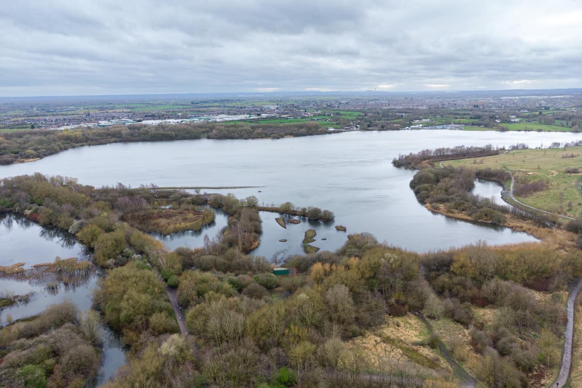 Pennington Spectacular: eye-in-the-sky view of Pennington Flash and marina