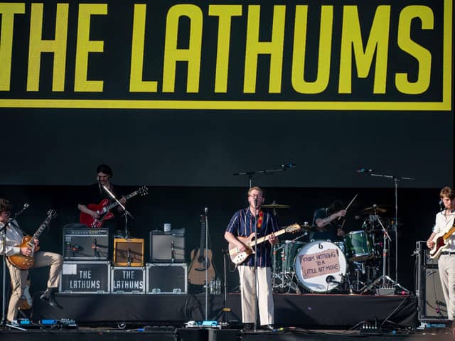 The Lathums on stage at Leeds in the Park in May 2023.