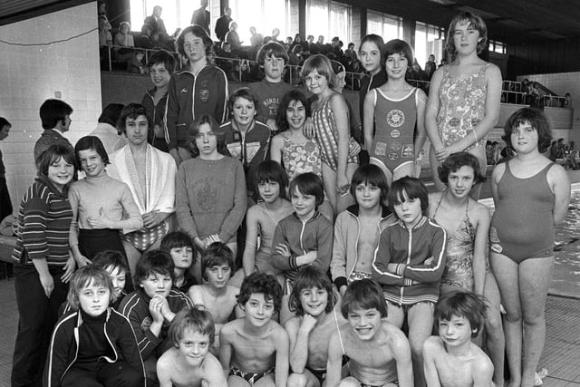 RETRO 1978 Wigan schools' life saving awards event at Hindley swimming pool