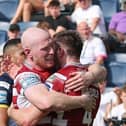 Jake Wardle (right) celebrates with Liam Farell