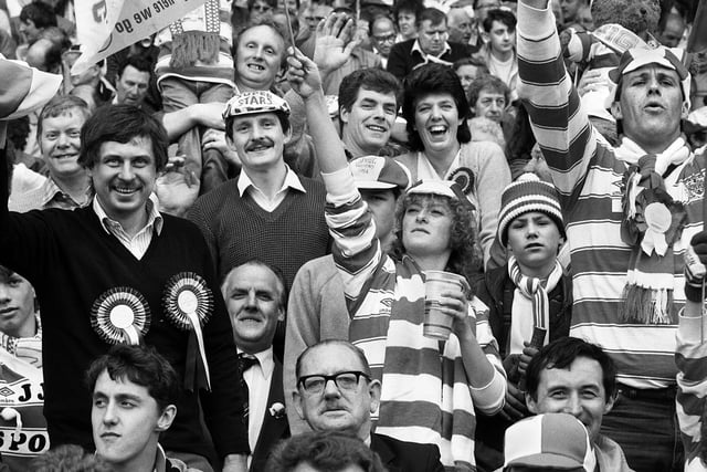 Wigan fans in good spirits before the Challenge Cup Final against Widnes.