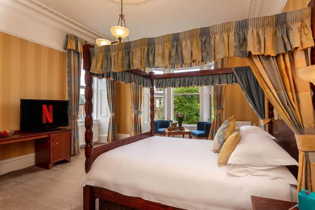 One of the bedrooms at the Cairndale Hotel & Leisure Club