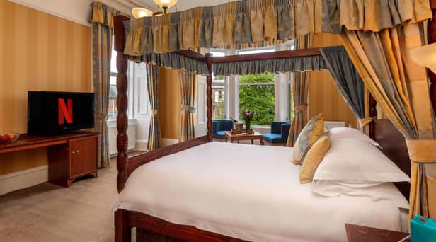 One of the bedrooms at the Cairndale Hotel & Leisure Club