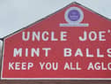 The royal goodwill message on the gable end of the William Santus factory in Dorning Street