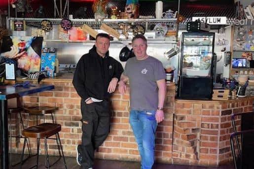 Paul Gray (left) and Martin Quinlan (right) in the galley style kitchen of Asylum, which also acts as a DJ booth on club nights