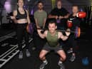 A group of friends, from left, Jess Heaton, Ian Taylor, David Ratchford (front centre) Chris Taylor and Liz Wilson,  are preparing for a five-hour bootcamp, raising funds for friend Joanne, who has terminal cancer