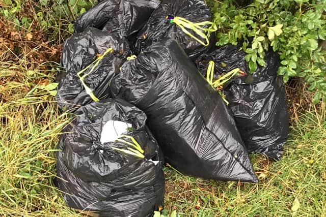 Much of the waste was in black bin bags