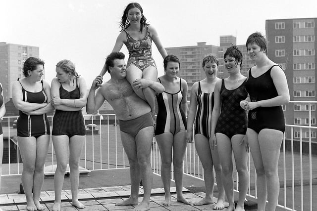 RETRO 1970
Wigan Police cadets take a break from swimming and life saving  lessons. 