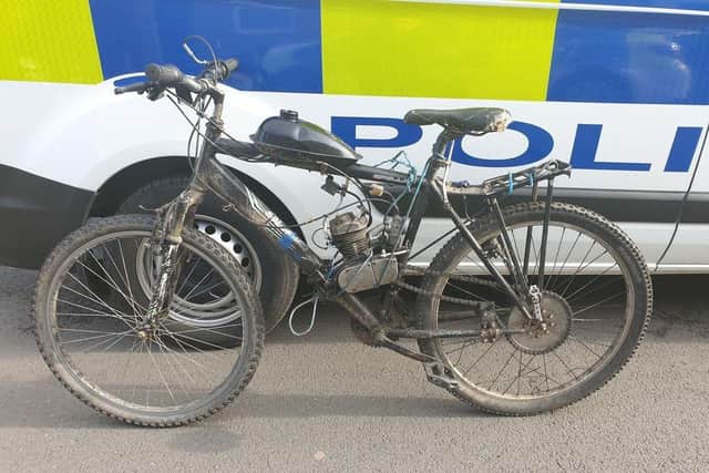 The motorised pedal bike seized by Wigan police