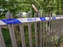 The police cordon on the fence at Dawber Delph quarry in Appley Bridge after the death of a 16-year-old boy on Saturday