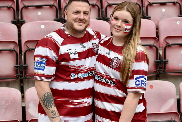 Wigan Warriors fans at the DW Stadium for the Challenge Cup quarter-final tie against Warrington Wolves.