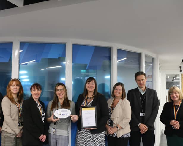 Careers and Guidance team at Winstanley College with Matrix Award