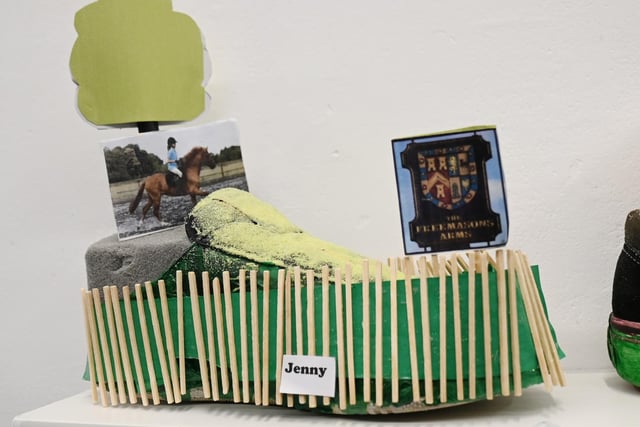 Jenny's shoe on display.