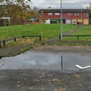 A general view of Woodcock Drive where a car was found ablaze earlier today
