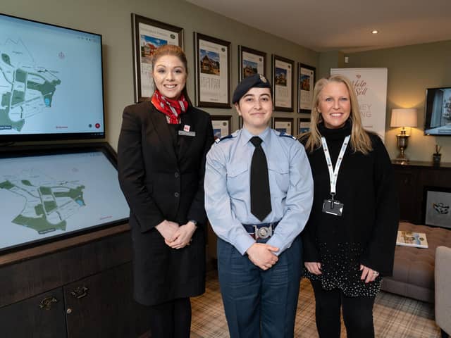 Redrow's Tyler Adams, Sgt Lizzie McGlinchey and Andrea Bradley