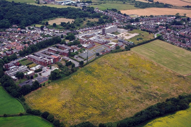 WIGAN AERIAL PICTURES 2005 - The huge Billinge Hospital site, most of which is set for housing redevelopment .