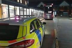 Police at Leigh bus station
