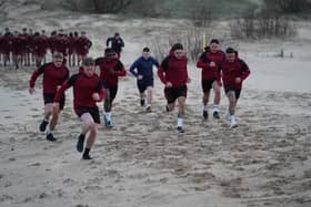 Wigan Warriors pre-season training at Formby Beach