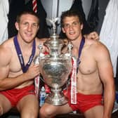 Ryan Hoffman with Sean O'Loughlin after the 2011 Challenge Cup final
