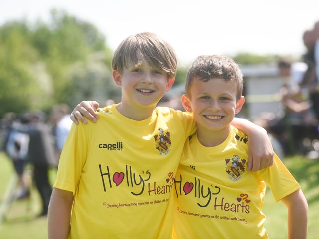 Charity football match between Holly's Hearts and Angels United at Atherton Town FC