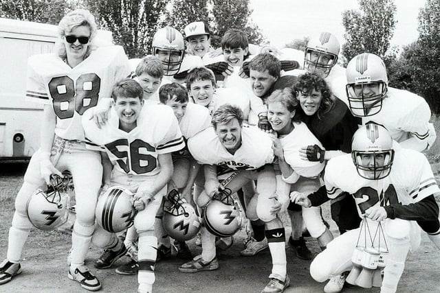 Retro 1987
Wigan Carnival an all american football team line up for the fancy dress parade
