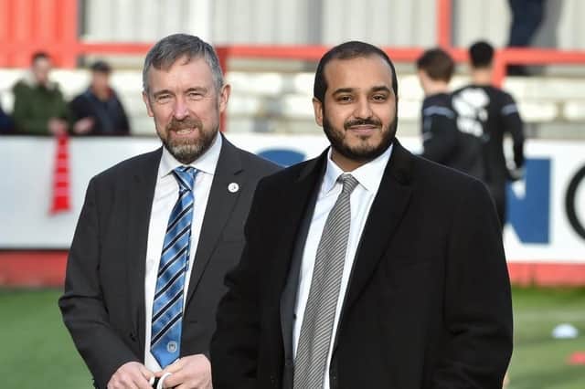 Latics CEO Mal Brannigan with chairman Talal Al Hammad