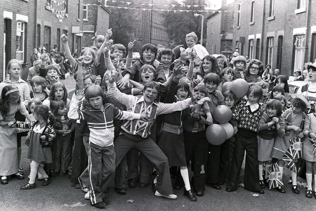 Retro 1977 -Aptly named Coronation Street in Poolstock, Wigan celebrate the Queen's silver jubilee with a street party,1977.
