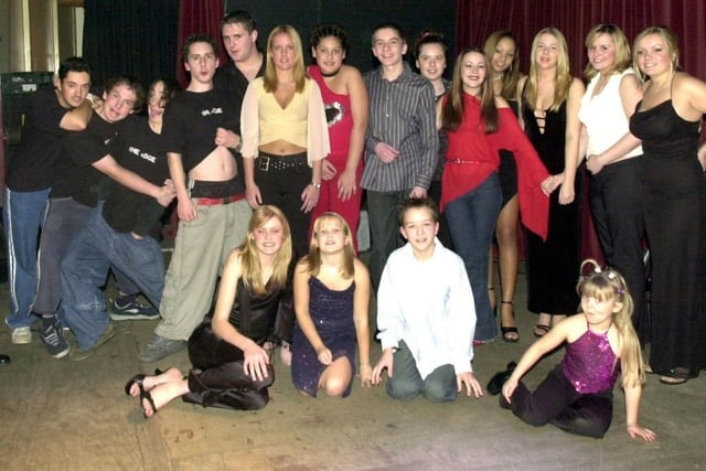 Some the competitors for the 2002 annual Wigan Search for a Star competition.