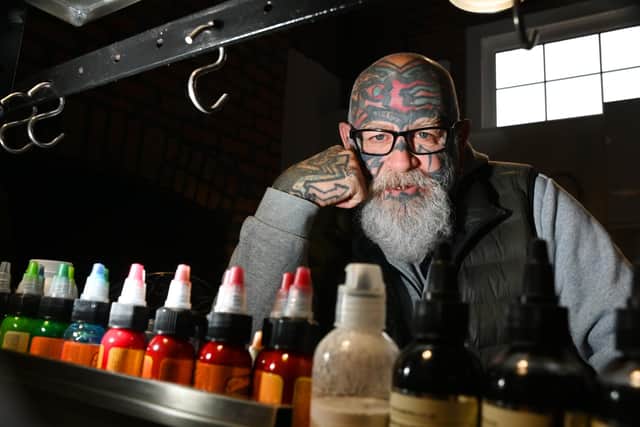 The Scary Guy has 35 years' experience as a tattooist
