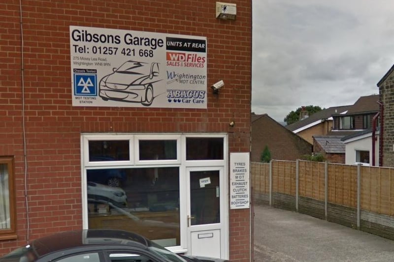 Gibsons Garage on Mossy Lea Road, Wrightington, has a 5 out of 5 rating from 5 Google reviews. Telephone 01257 421668